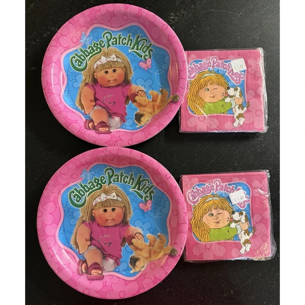 Vintage Cabbage Patch Kids Party Lot Plates Napkins Banner Treat Bags NEW‎